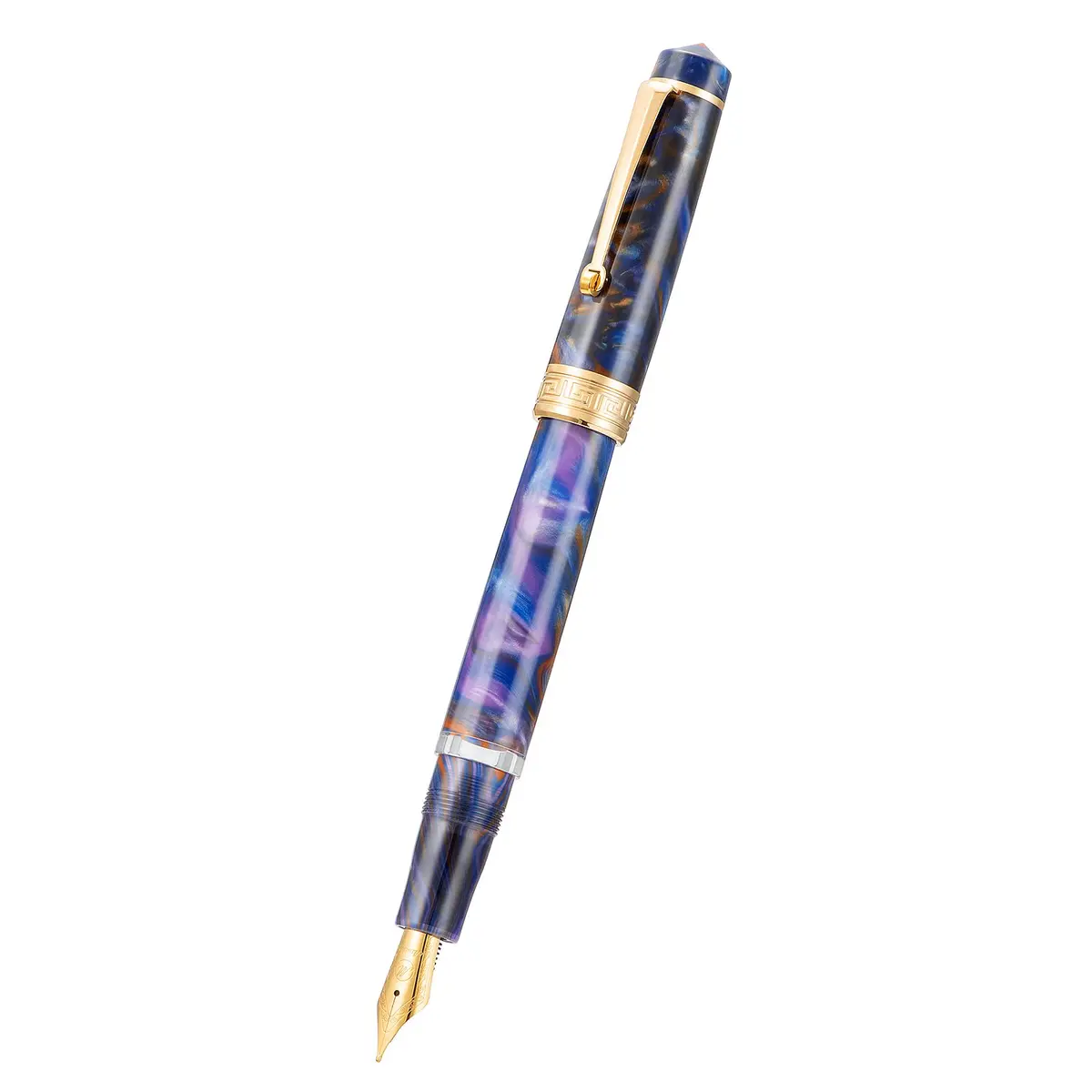 Asvine P20 Purple Resin Fountain Pen Piston Filling, Fine Point Smooth Writer with Gift Case | 14.6cm (5.75 in) - view 3