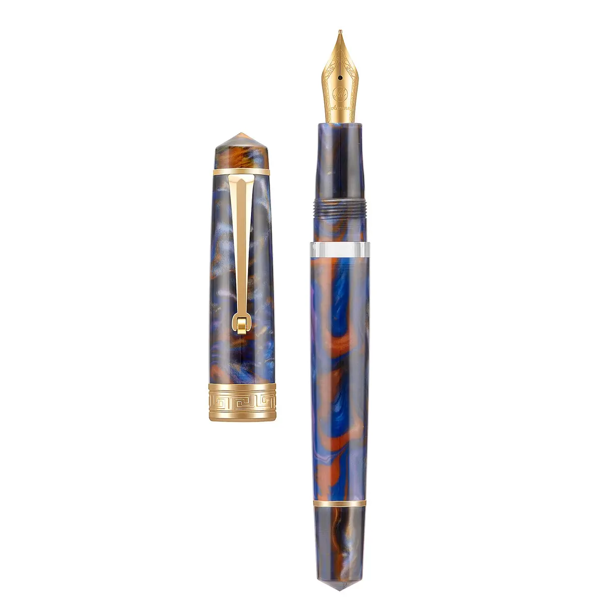 Asvine P20 Piston Fountain Pen Purple Resin, Extra Fine Nib, Gold Trim | Smooth Writer Collection with Case Set - main product image