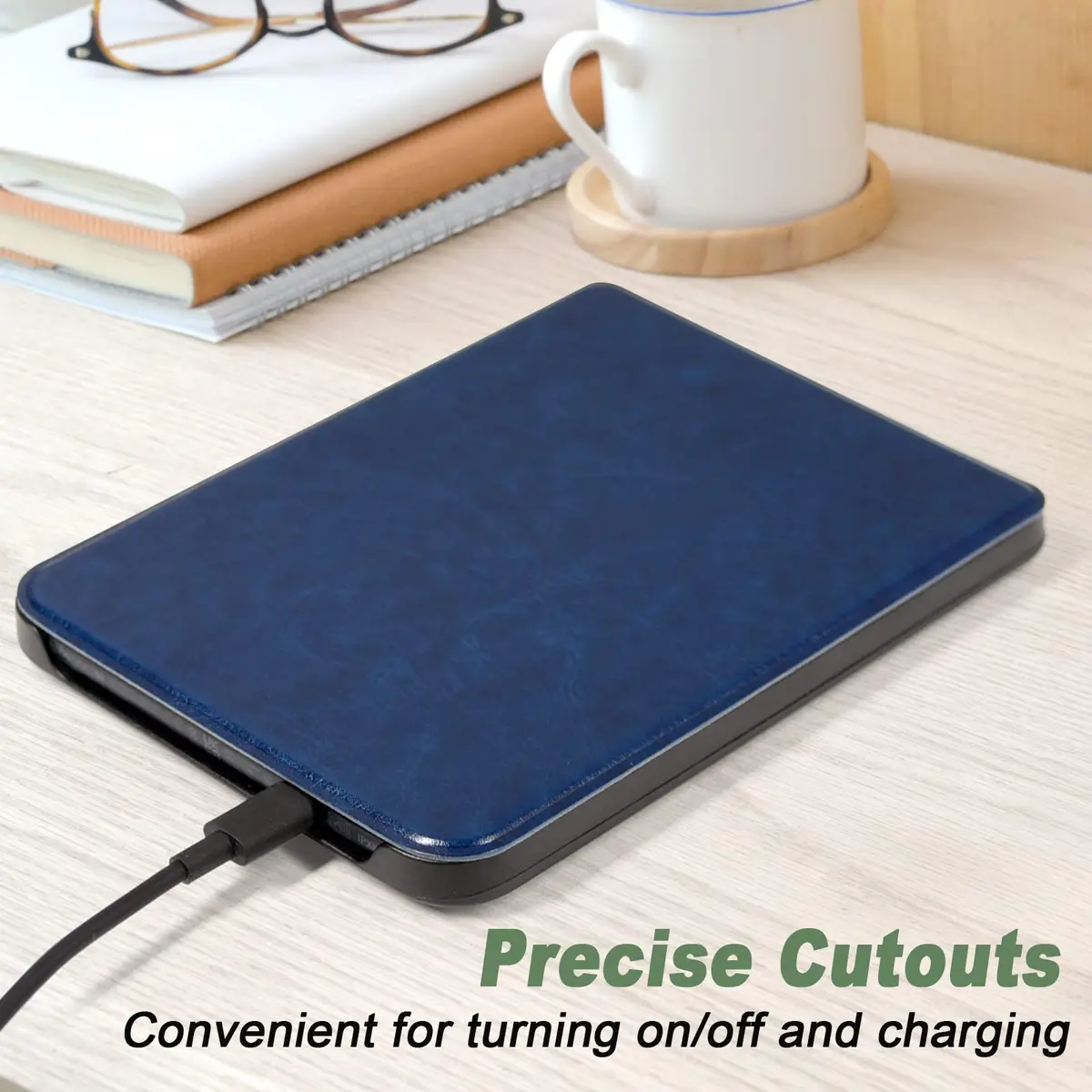 DMLuna Ultra Slim Lightweight Folio Case for Kobo Clara 2E 6" | Auto Sleep/Wake Function, Navy Blue - view 5