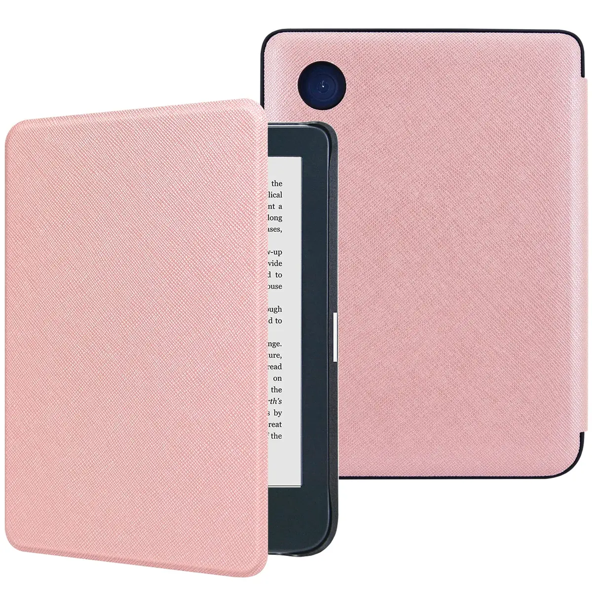 DMLuna Rose Gold Folio Case for Kobo Clara BW/Colour/2E 6" | Auto Sleep Wake PU Leather Cover - main product image