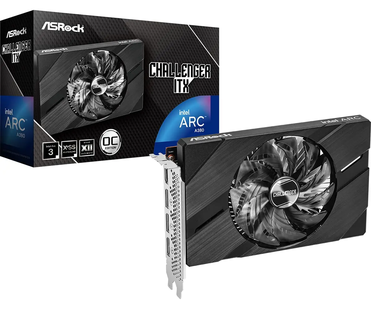 ASRock Intel Arc A380 Challenger ITX 6GB OC | Compact 1080p Gaming & Media - main product image