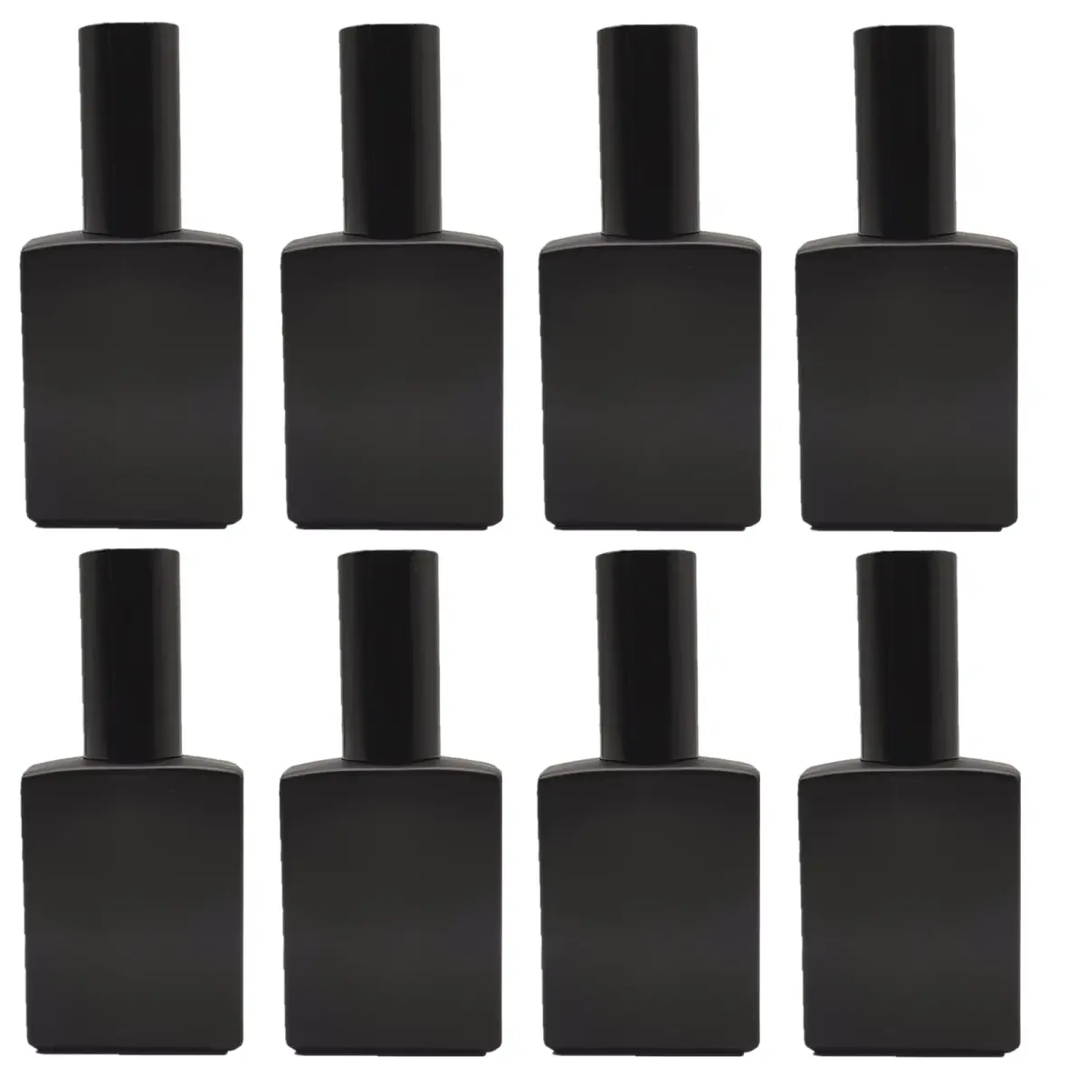 PimyRcyi 8PCS Square Glass Spray Bottle 50ml (1.7oz) | Matte Black Fine Mist Refillable Container - main product image