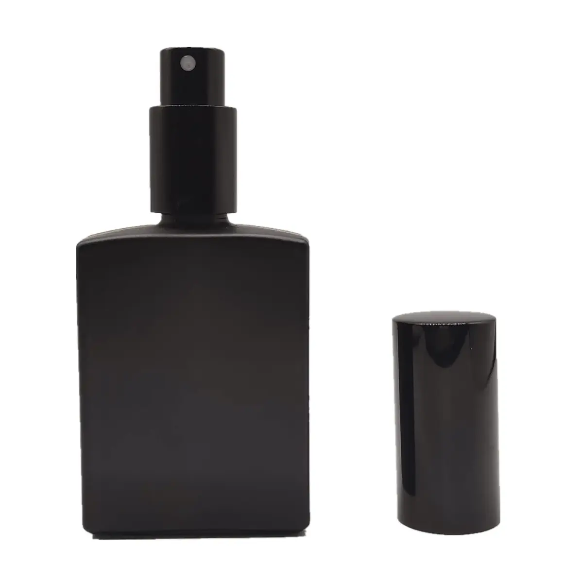 PimyRcyi 8PCS Square Glass Spray Bottle 50ml (1.7oz) | Matte Black Fine Mist Refillable Container - view 3