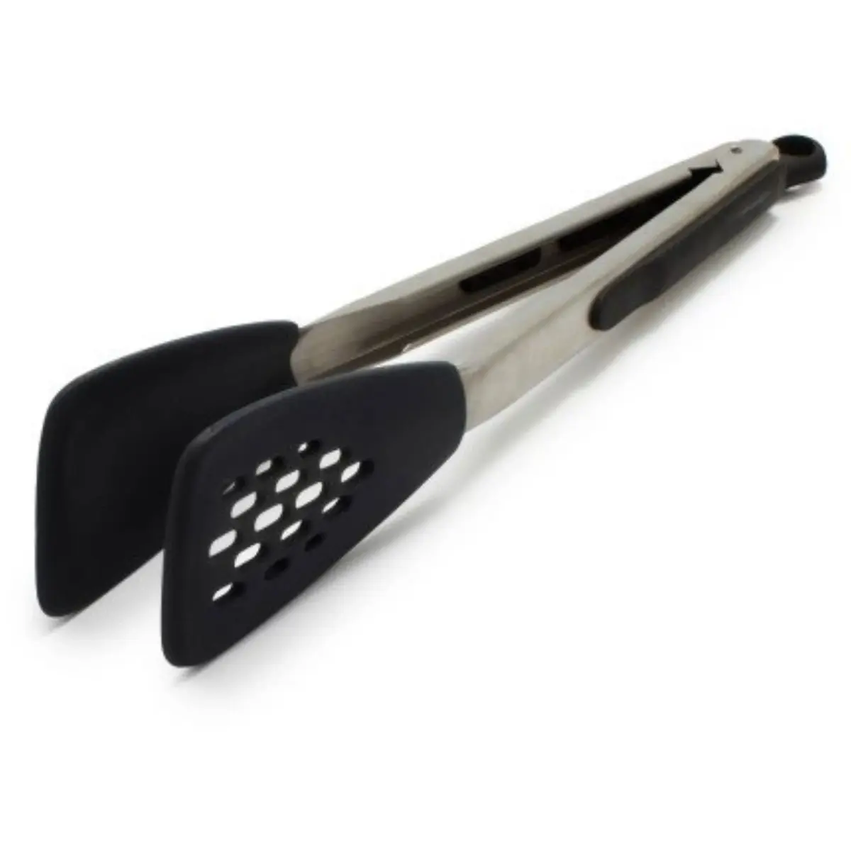 OXO Good Grips Large Silicone Flexible Turner & Tongs Set, Black | Heat-Resistant to 600°F, Non-Stick Safe - view 2