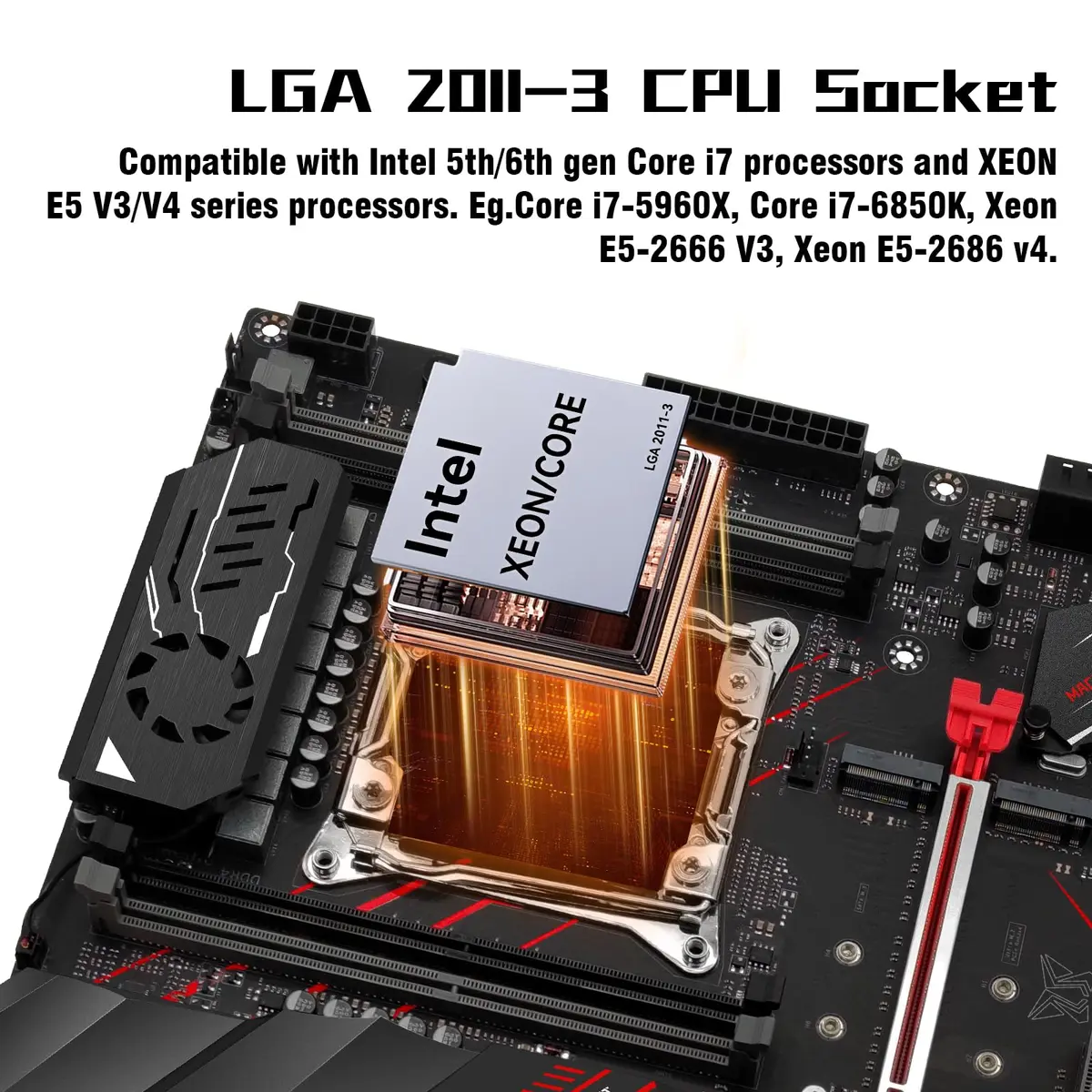 MACHINIST X99 MR9A PRO MAX Motherboard Intel LGA 2011-V3 DDR4 ATX Server | Quad-Channel 128GB ECC/Non-ECC Memory Support - view 2