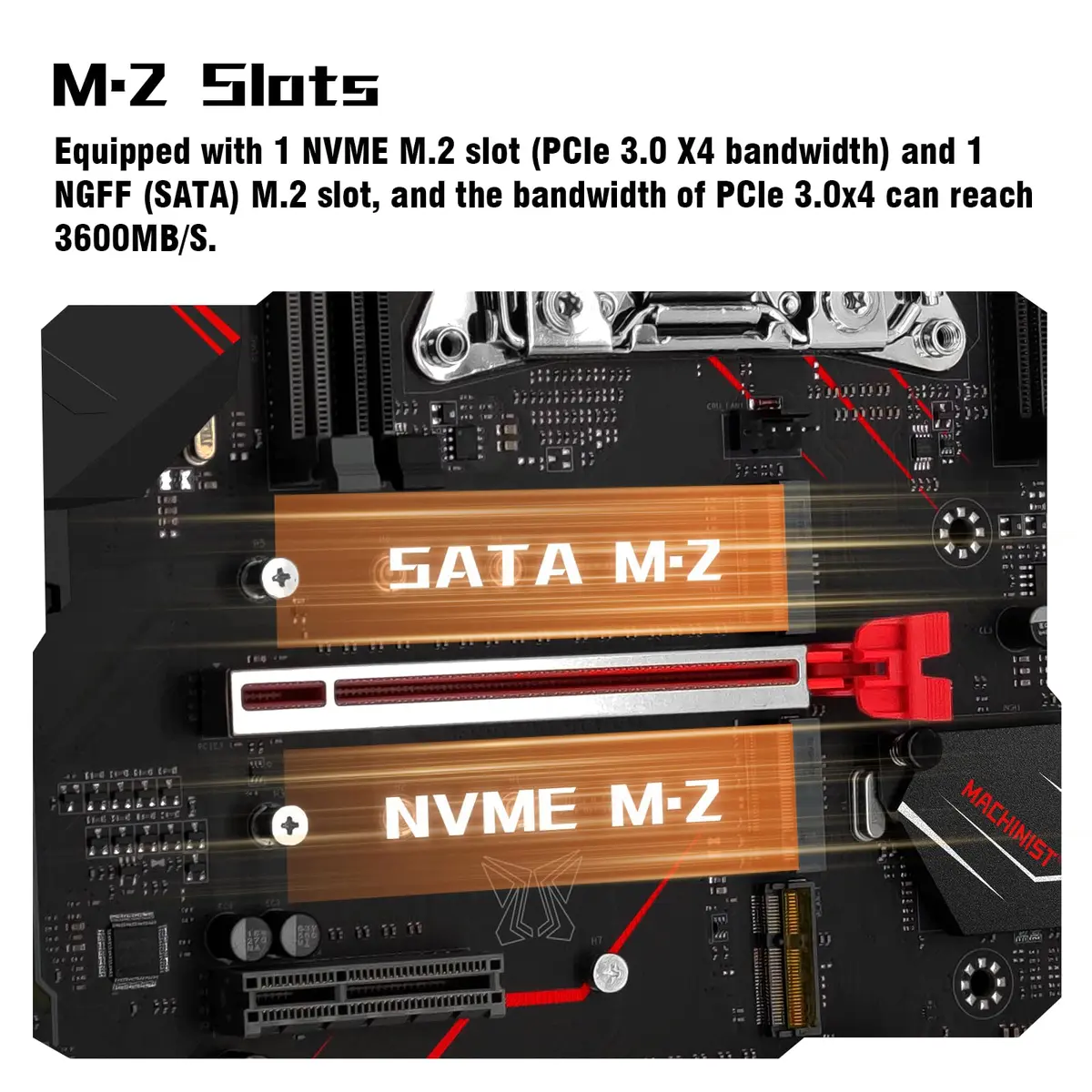 MACHINIST X99 MR9A PRO MAX Motherboard Intel LGA 2011-V3 DDR4 ATX Server | Quad-Channel 128GB ECC/Non-ECC Memory Support - view 4