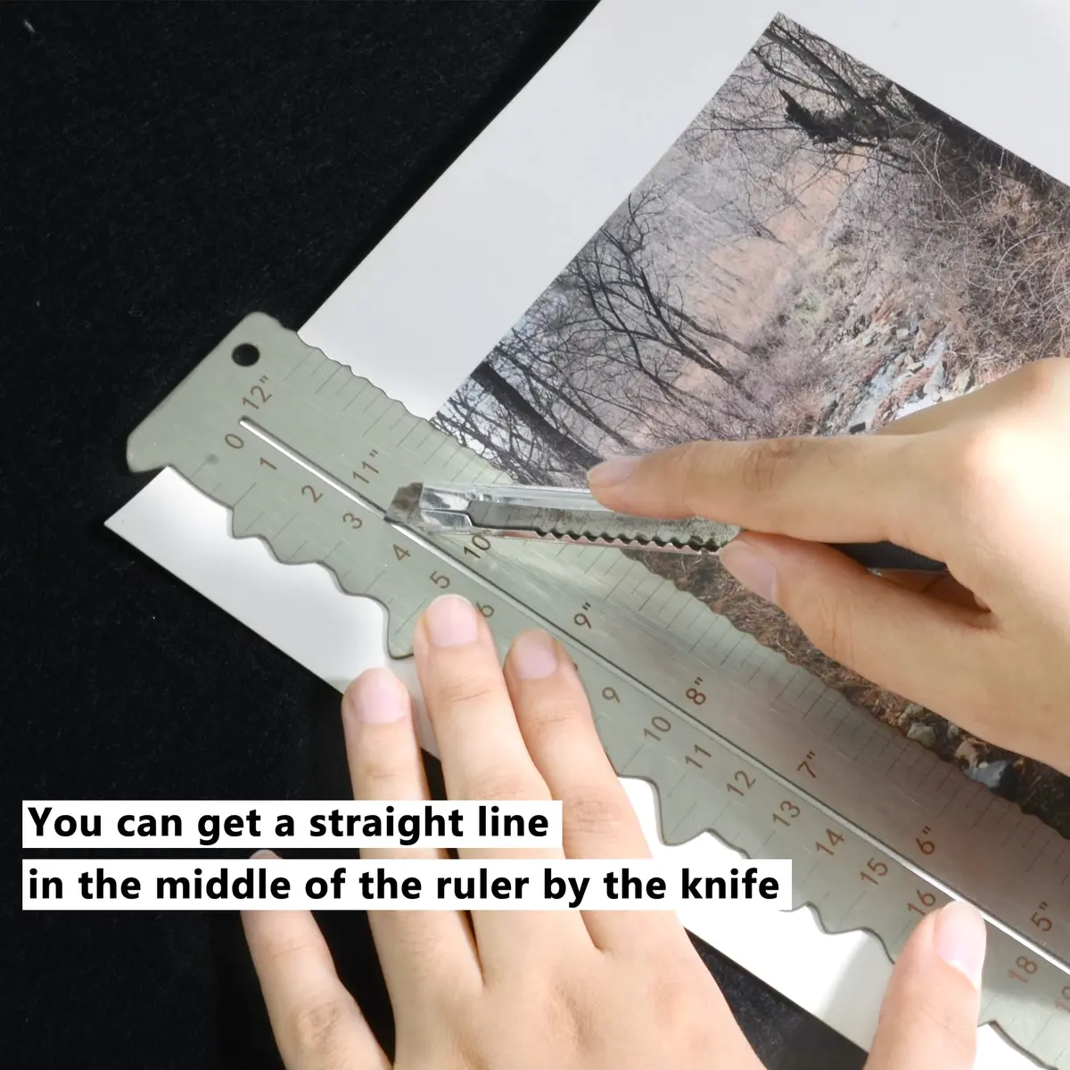 UPTTHOW Metal Irregular Edges Ruler for Paper Tearing | 12" Measuring Tool for DIY & Art - view 4