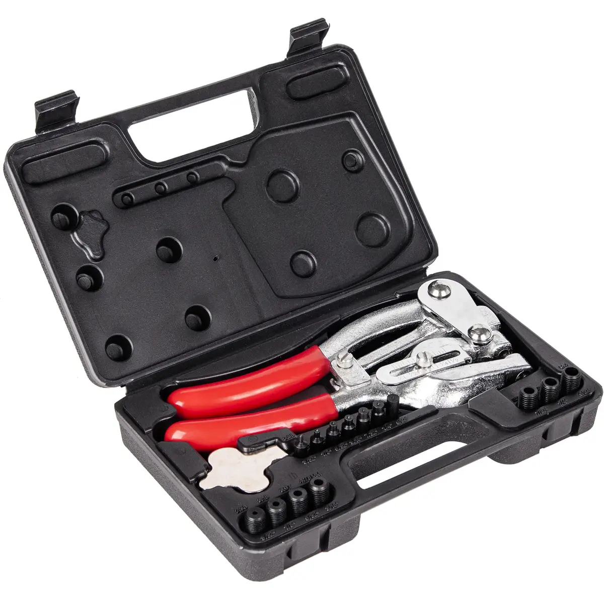 NiQinWuKin Heavy Duty Hole Punch Tool Set | Professional Metal Hand Punch 3/32in to 9/32in | Red - main product image