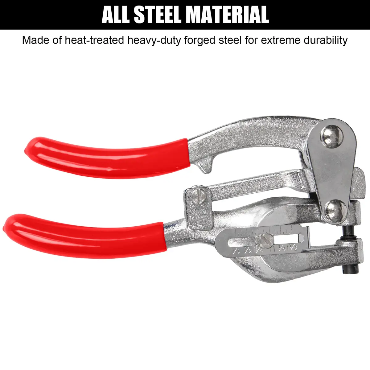 NiQinWuKin Heavy Duty Hole Punch Tool Set | Professional Metal Hand Punch 3/32in to 9/32in | Red - view 2
