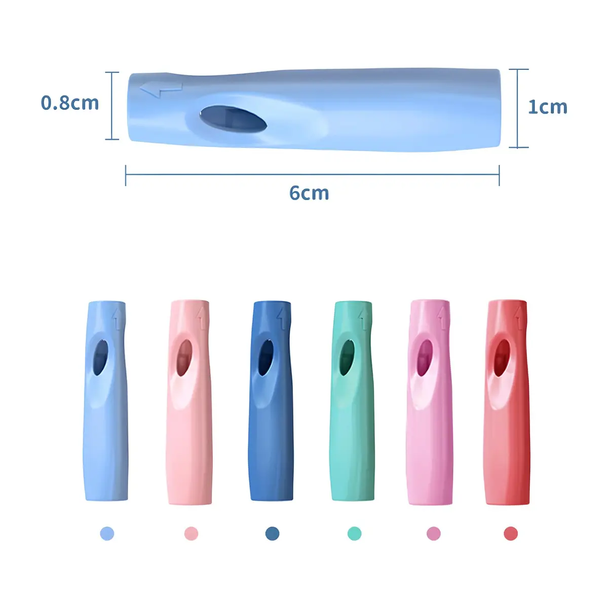 OSteed Pencil Grip, Extender & Cap 3 In 1 | Multi-Functional, Food-Grade Silicone, 6 Pcs - view 4