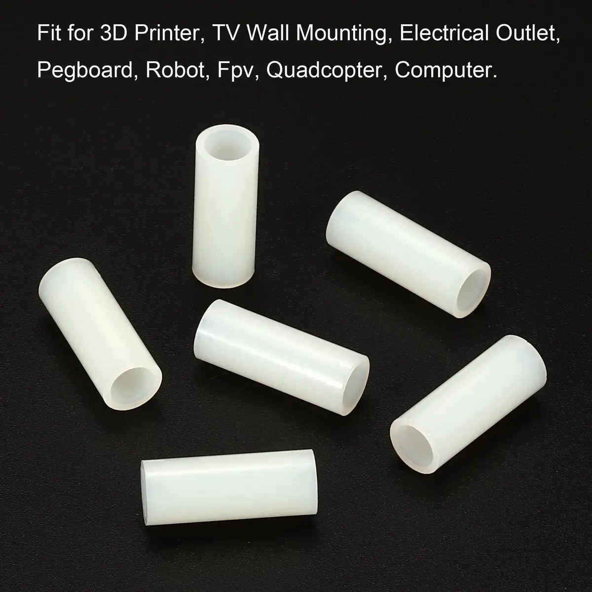 PATIKIL Round Spacer Washer 100 Pack Nylon 5mm ID x 7mm OD x 20mm L | For M5 Screws, 3D Printers, Electronics - view 5