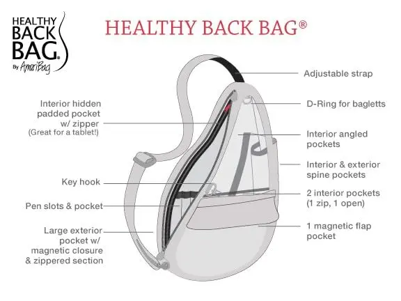 AmeriBag Healthy Back Bag 19" Nylon Crossbody Sling | Ergonomic, Lightweight & Water-Resistant - view 7