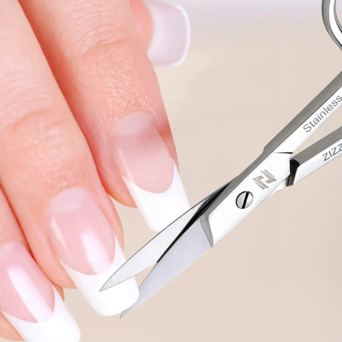ZIZZLON Curved Micro Serrated Nail Scissors 22mm Blade | Professional Surgical Grade Stainless Steel - view 2
