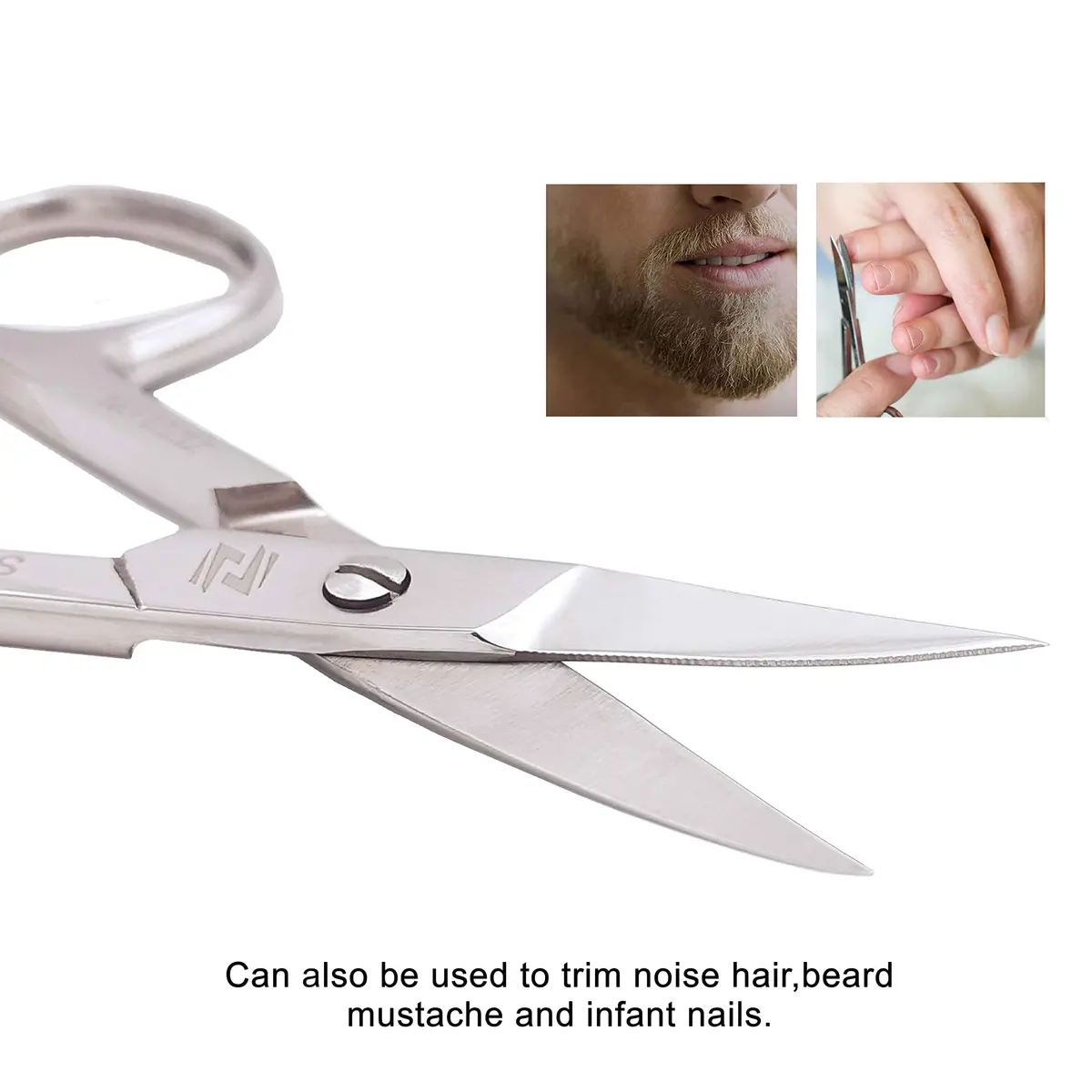 ZIZZLON Curved Micro Serrated Nail Scissors 22mm Blade | Professional Surgical Grade Stainless Steel - view 4