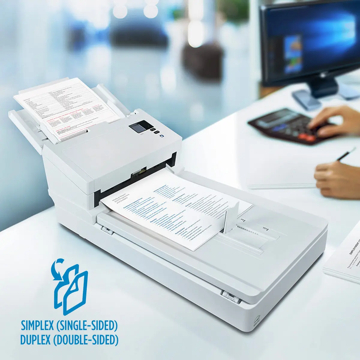 Visioneer Xerox FD70 Scanner, USB Duplex Flatbed Office Document Scanner for PC and Mac, 70 PPM, 120 Page ADF | High-Speed Duplex Document Scanner - view 5