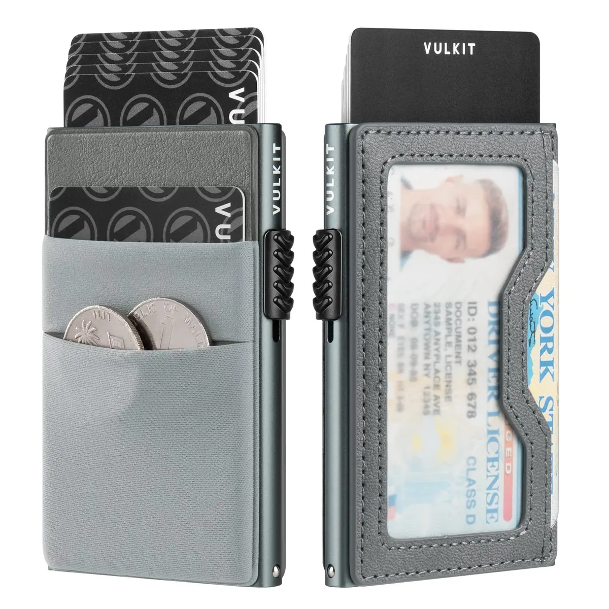 VULKIT Minimalist Wallet with ID Window & EDC Pocket Pop Up Card Holder RFID Blocking Slim Wallet Design for Airtag Cash Coins & Credit Cards - main product image