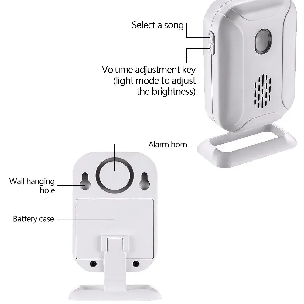 HENDUN Motion Sensor Doorbell Chime with Remote | 1 Receiver, 1 Transmitter, 1 Remote - view 9