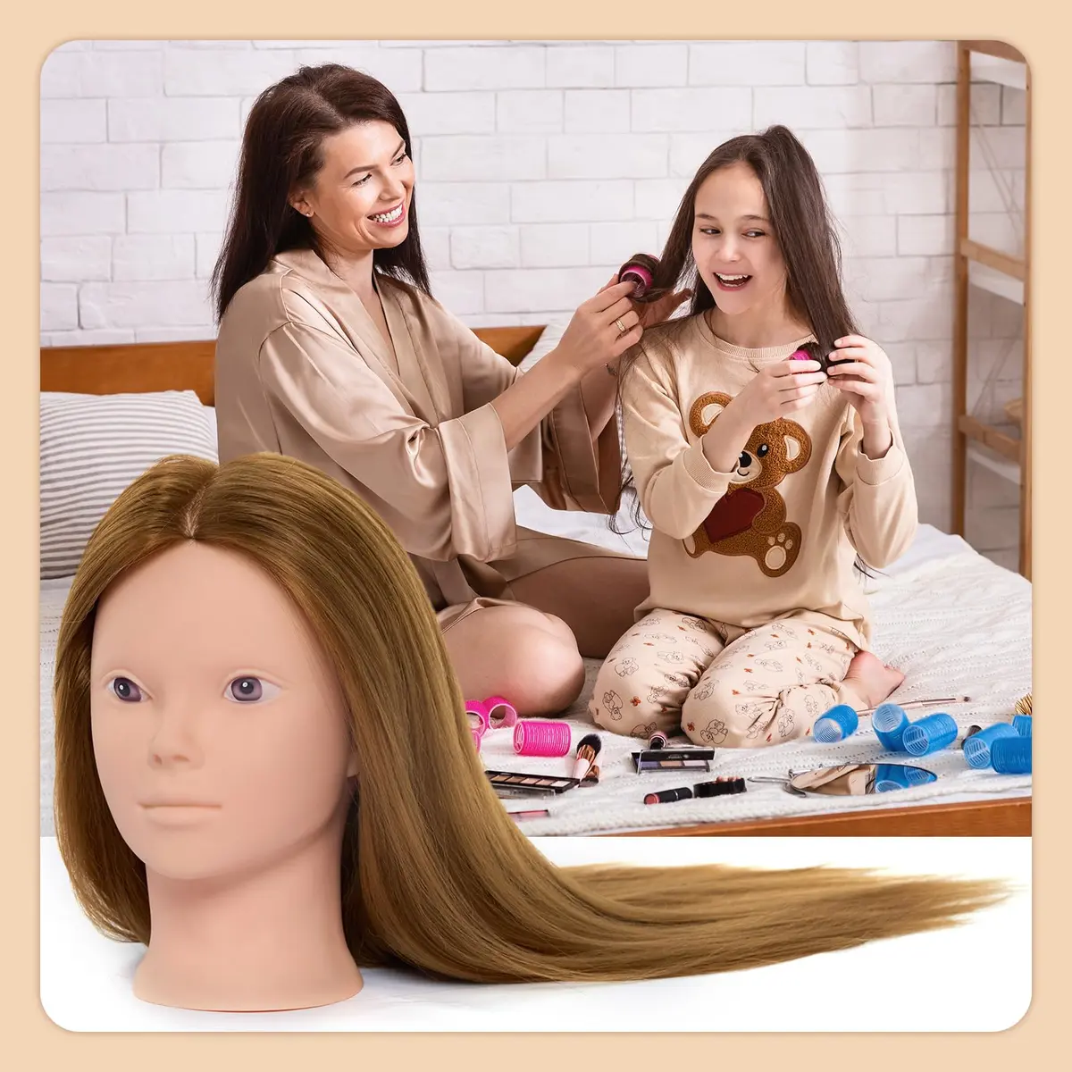 Neverland Beauty & Health Mannequin Head with 80% Real Human Hair | 28 Inch for Hair Styling & Make up Practice - view 8