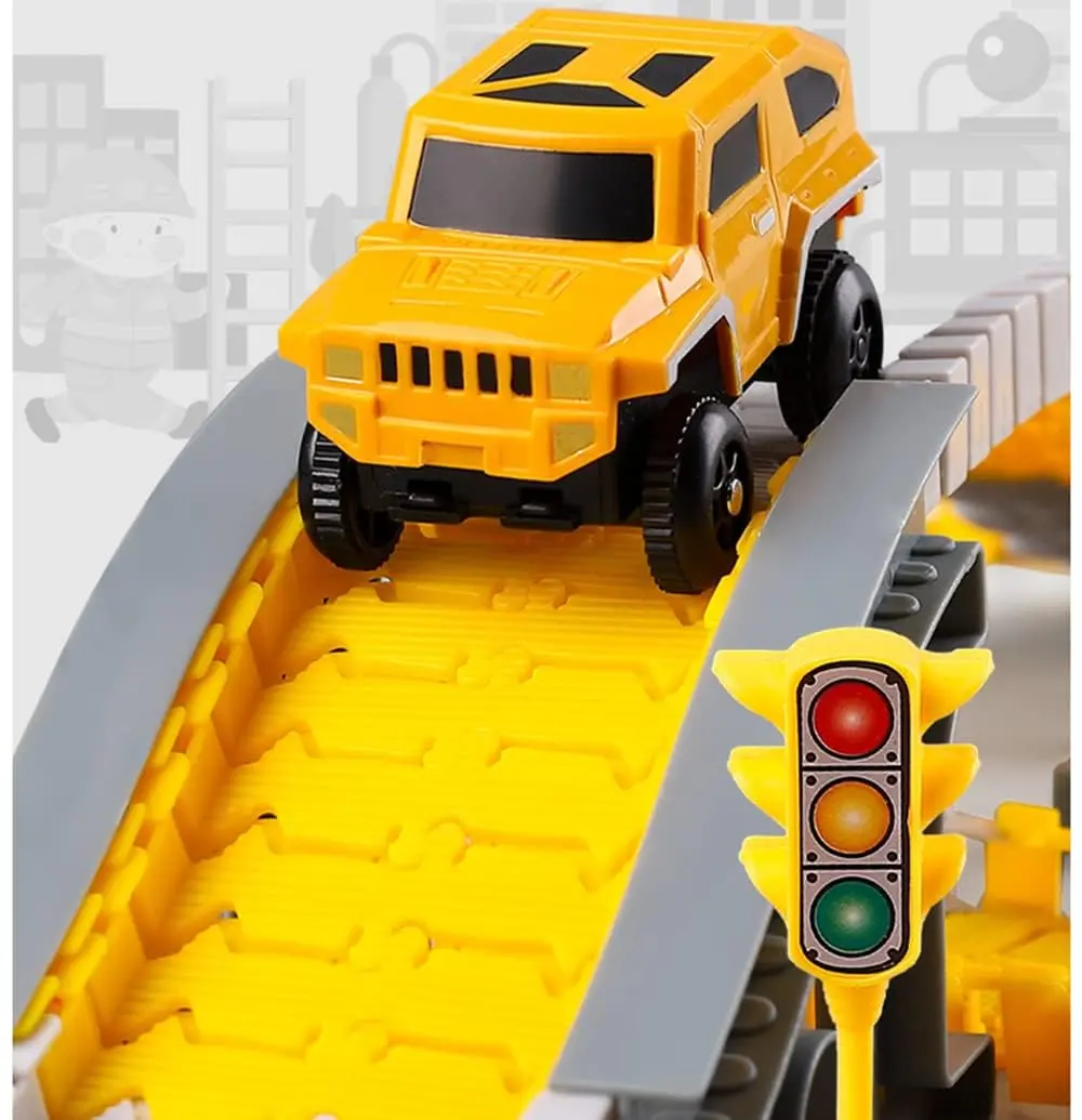 KEXBOVT 234 Pcs Construction Race Track Toys Set | DIY Flexible Track & 2 Electric Cars for Kids 3-8 - view 5