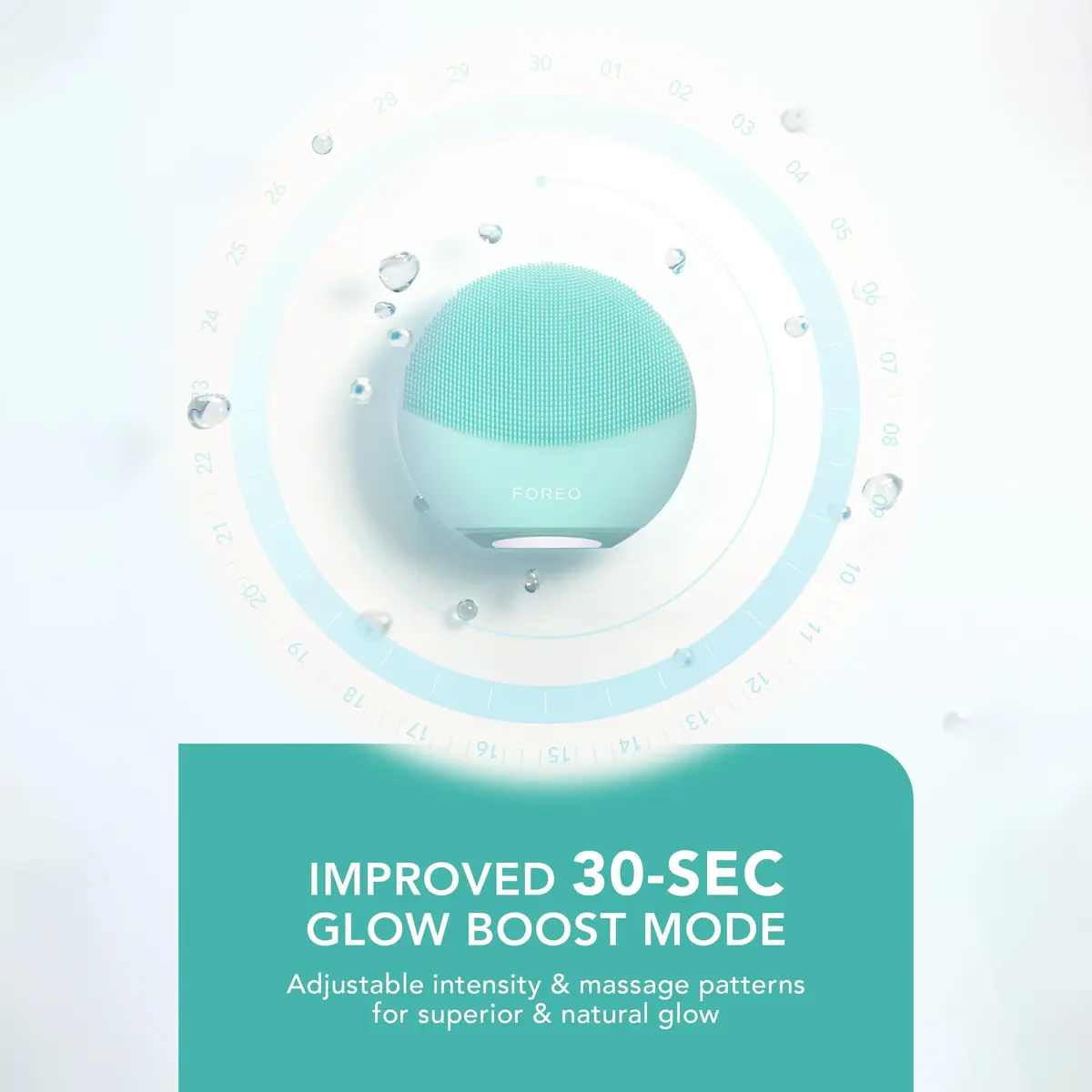 FOREO Luna 4 mini Facial Cleansing Brush & Face Massager, Arctic Blue | Deep 2-Zone Silicone & T-Sonic Pulsations - view 6