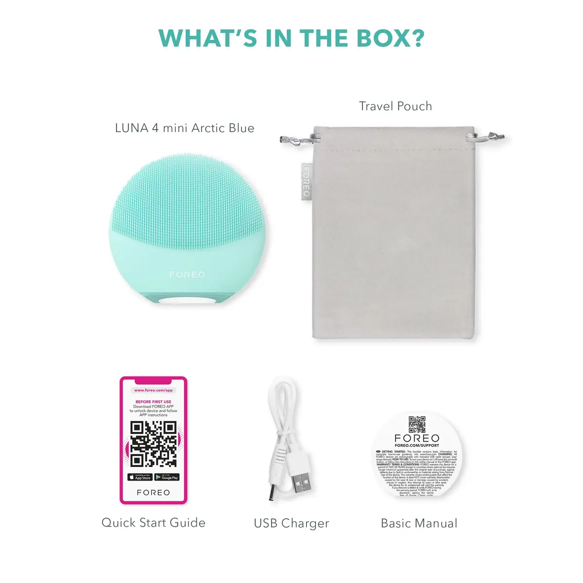 FOREO Luna 4 mini Facial Cleansing Brush & Face Massager, Arctic Blue | Deep 2-Zone Silicone & T-Sonic Pulsations - view 7