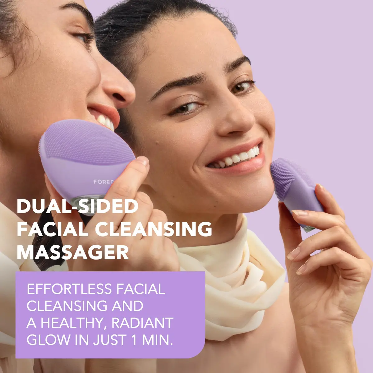 FOREO Luna 4 mini Facial Cleansing Brush & Face Massager, Lavender | Deep Clean & Glow Boost (70-120 chars) - view 2