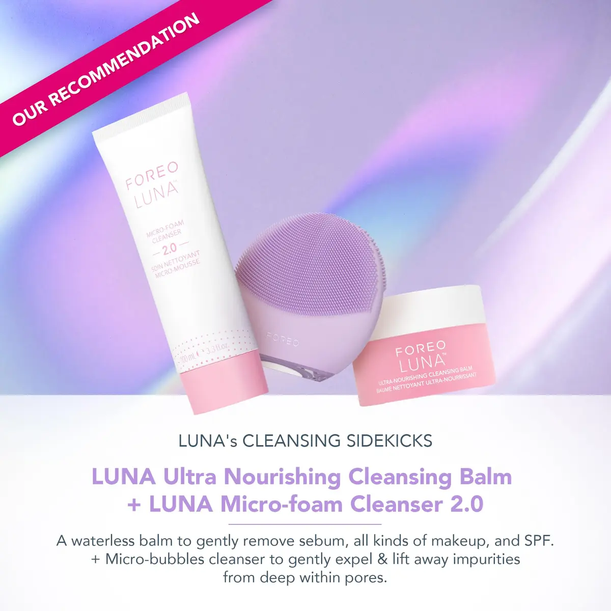 FOREO Luna 4 mini Facial Cleansing Brush & Face Massager, Lavender | Deep Clean & Glow Boost (70-120 chars) - view 4