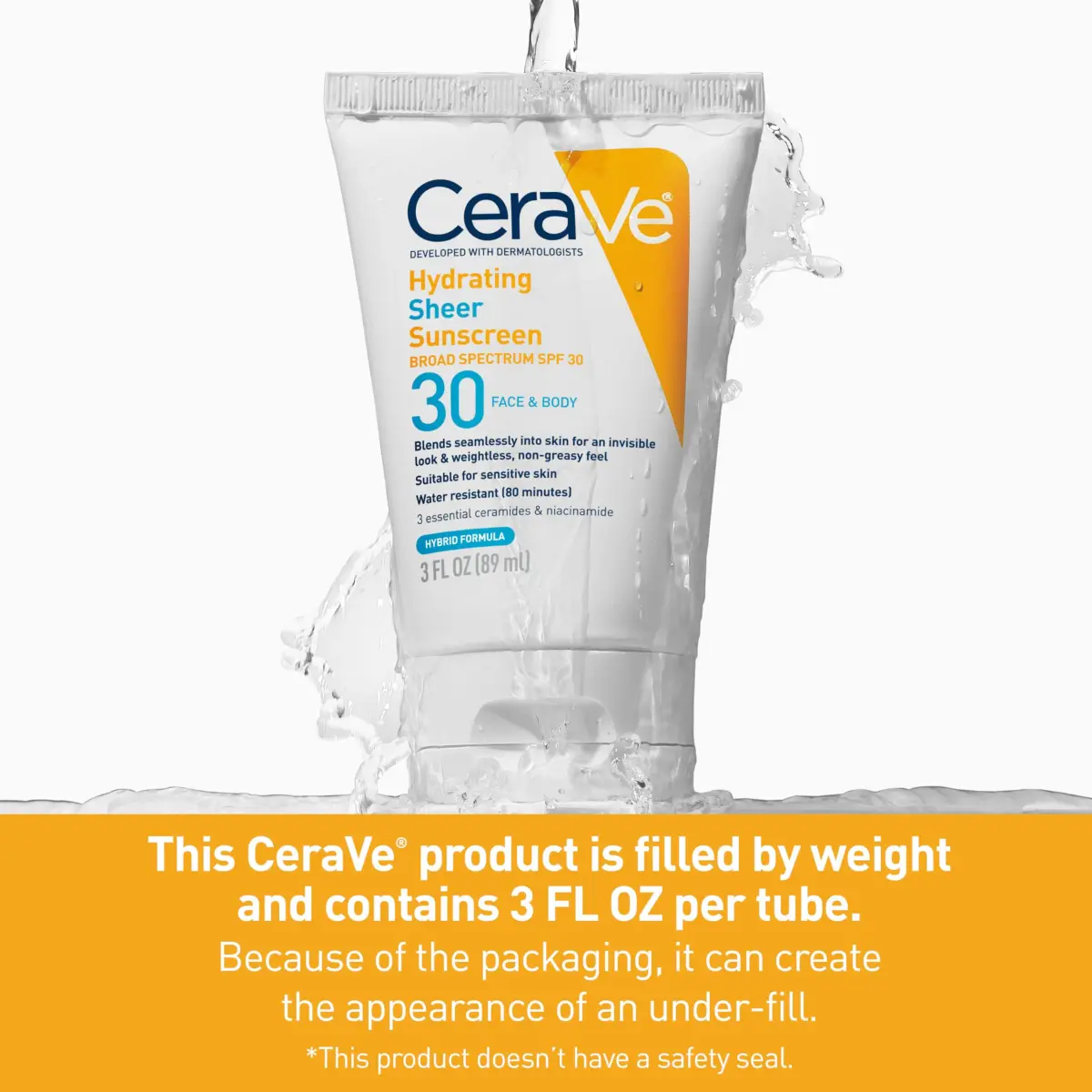 CeraVe Hydrating Sheer Sunscreen SPF 30 with Hyaluronic Acid, 89ml (3 Fl Oz) | Hybrid Formula with Zinc Oxide & Ceramides - view 8
