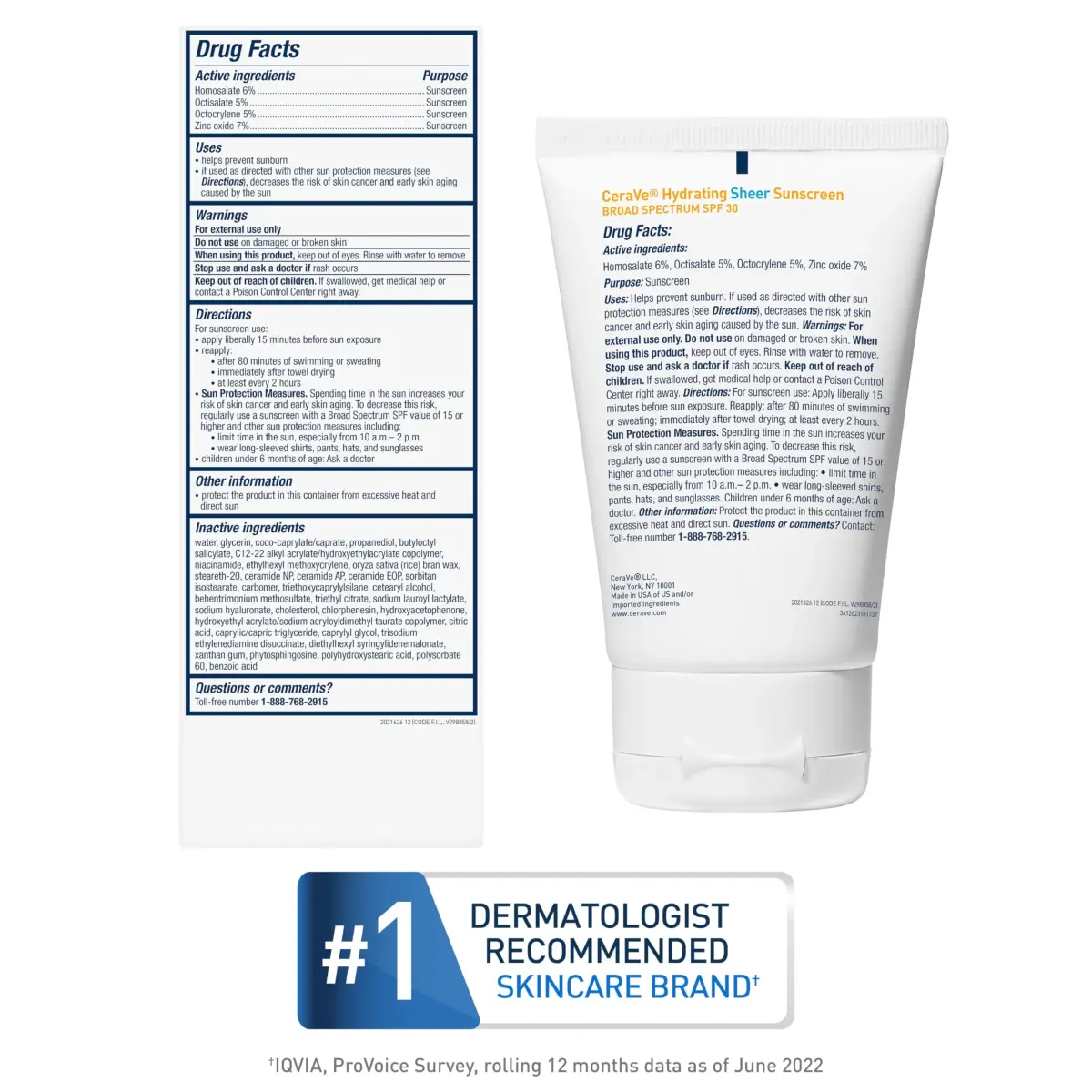 CeraVe Hydrating Sheer Sunscreen SPF 30 with Hyaluronic Acid, 89ml (3 Fl Oz) | Hybrid Formula with Zinc Oxide & Ceramides - view 9