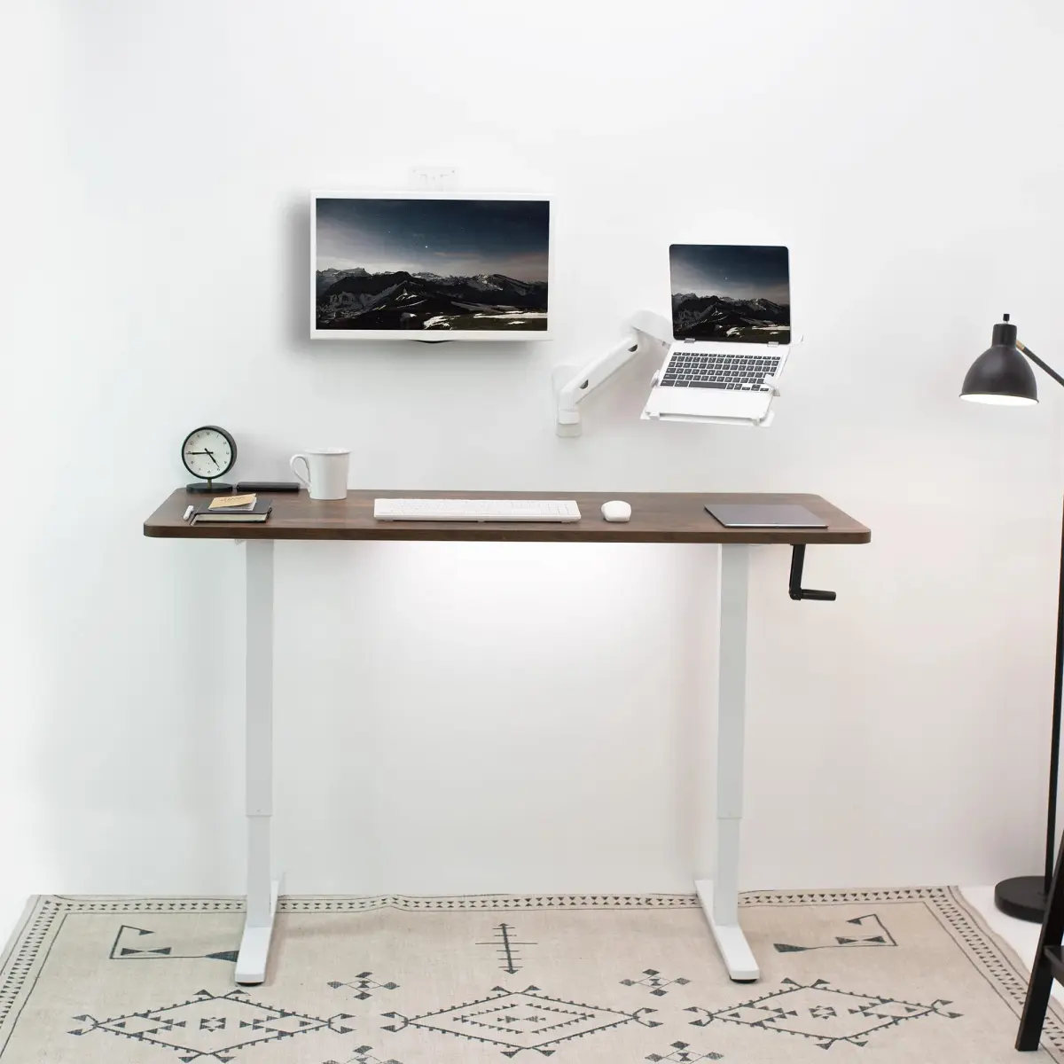 VIVO Height Adjustable Single Monitor Wall Mount (White) | Fits 17"-32" Screens, 7.98 kg Max Load, VESA 100x100mm - view 6