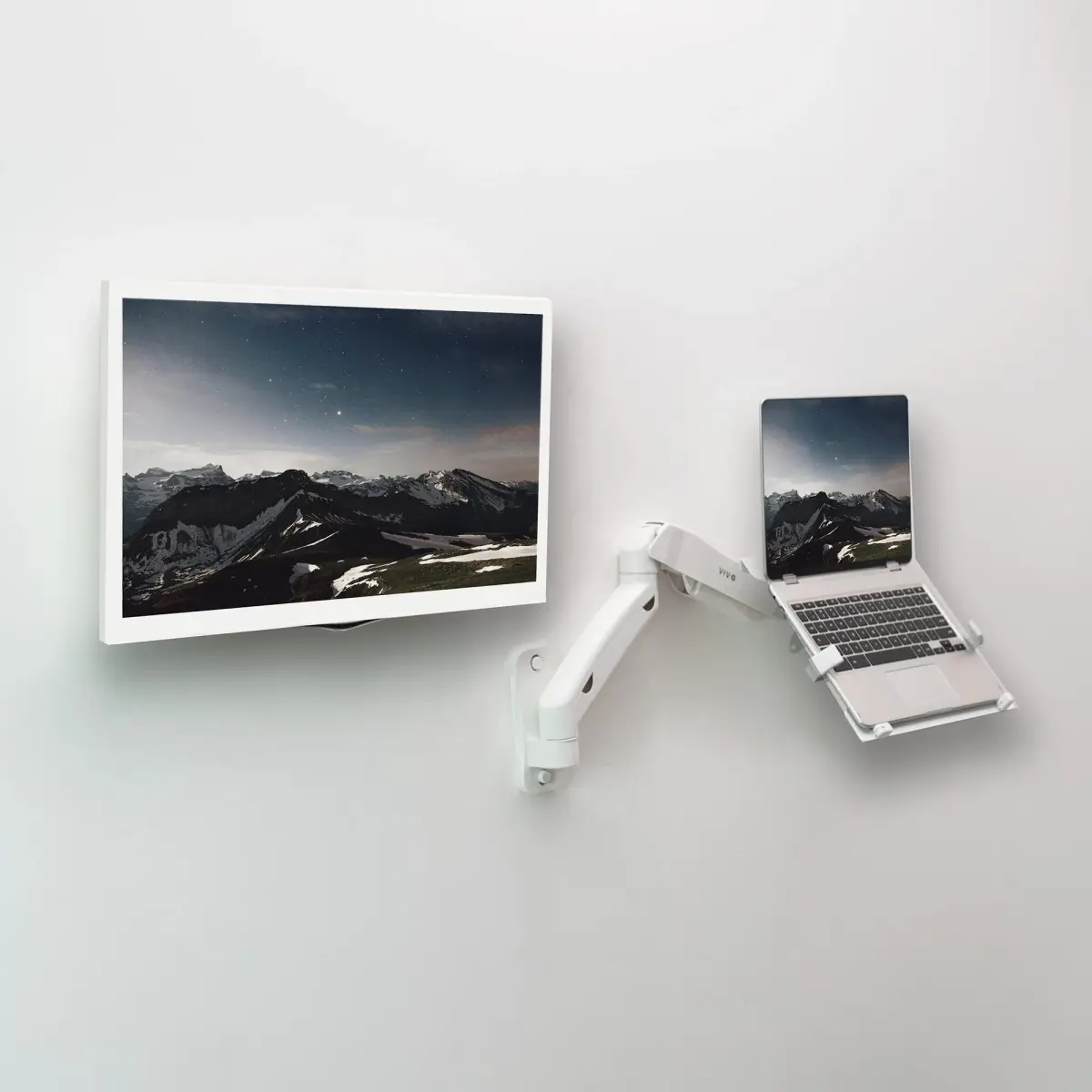 VIVO Height Adjustable Single Monitor Wall Mount (White) | Fits 17"-32" Screens, 7.98 kg Max Load, VESA 100x100mm - view 9