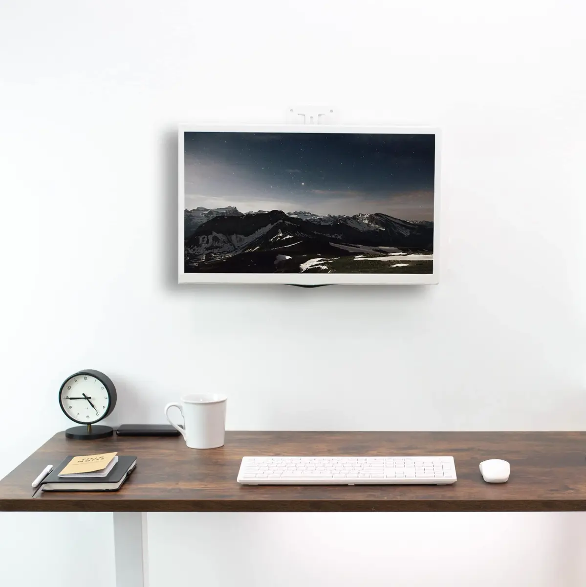 VIVO Height Adjustable Single Monitor Wall Mount (White) | Fits 17"-32" Screens, 7.98 kg Max Load, VESA 100x100mm - view 2