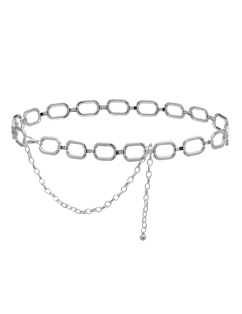 TOPACC Silver Chain Belt for Women | Dainty Metal Link Waist Accessory (28-36in) - main product image
