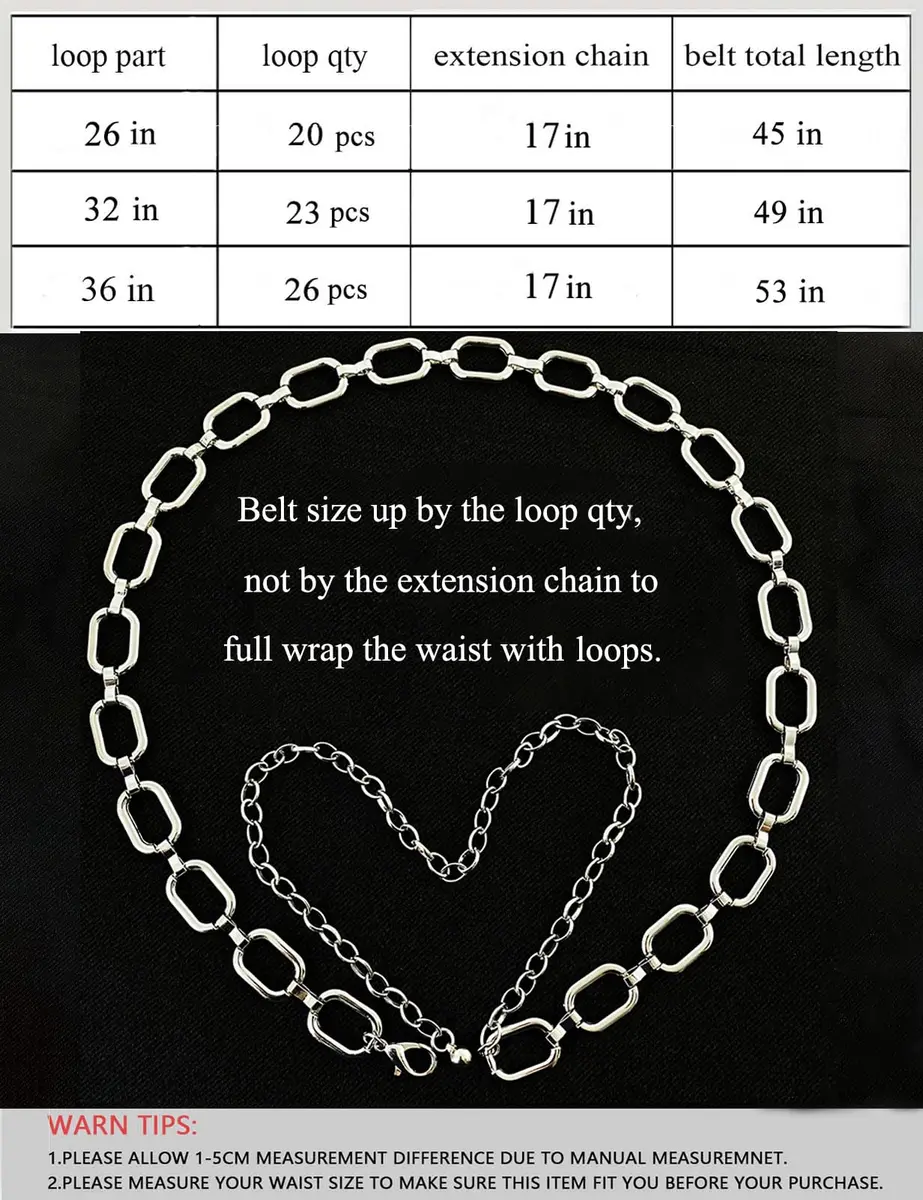 TOPACC Silver Chain Belt for Women | Dainty Metal Link Waist Accessory (28-36in) - view 4