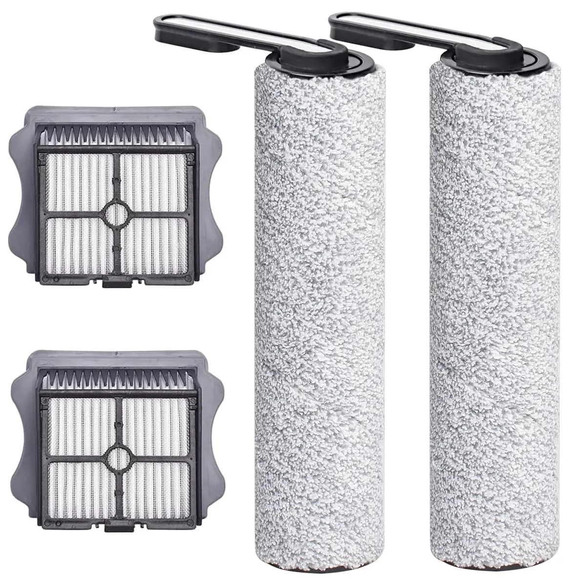 Bluearks Tineco Floor ONE S5 Replacement Brush Rollers & HEPA Filters (2 Brush Rollers + 2 Filters) | Captures 99.97% Particles - main product image