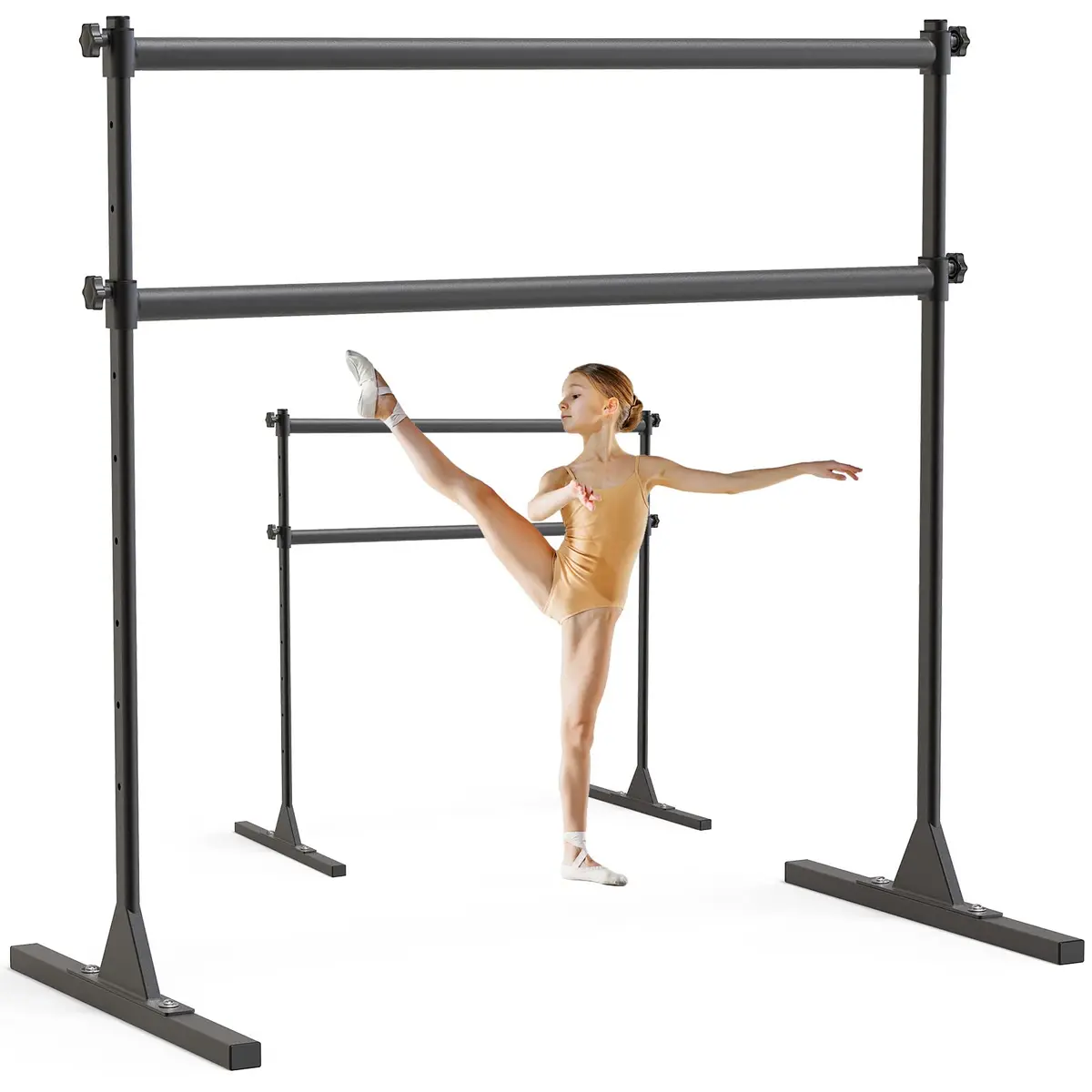 SELEWARE 4 FT Steel Freestanding Ballet Barre | Height Adjustable Dance Bar for Home & Studio Use - main product image