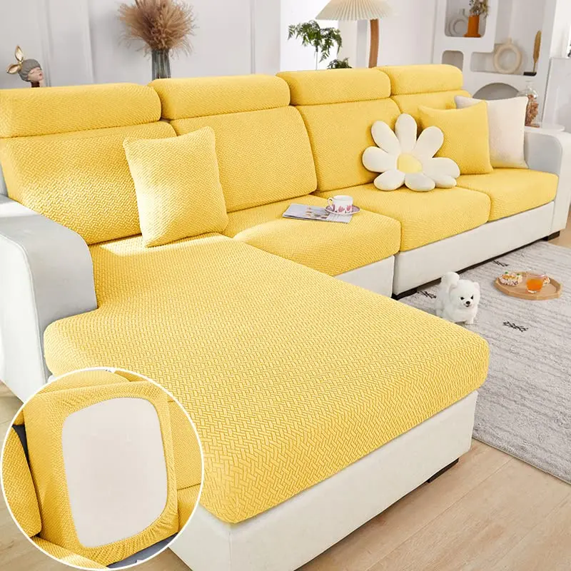 Jonuiony Universal Sofa Slipcover 2024 Wear-Resistant High Stretch Furniture Protector (Yellow, Large 1 Seat) | Full Sofa Coverage - view 2