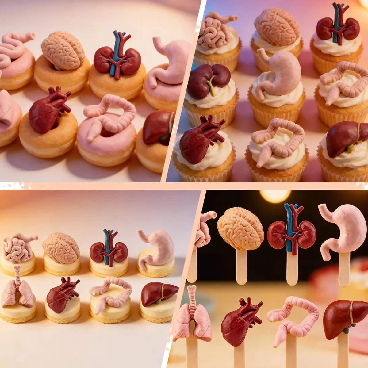 IKOJING Food Preparation Mold 8 pcs | Silicone Halloween Organ Cake Decor (23.8cm x 20cm) - view 3