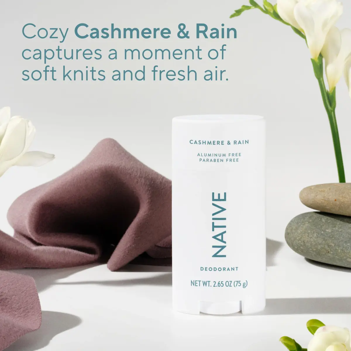 Native Cashmere & Rain Deodorant 78ml (2.65 oz) | 72-Hour Odor Control - view 4