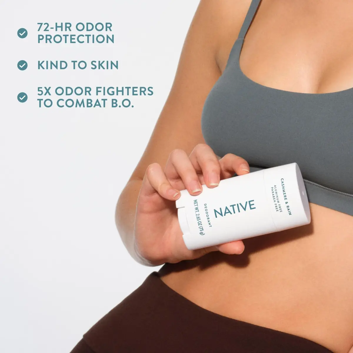 Native Cashmere & Rain Deodorant 78ml (2.65 oz) | 72-Hour Odor Control - view 7