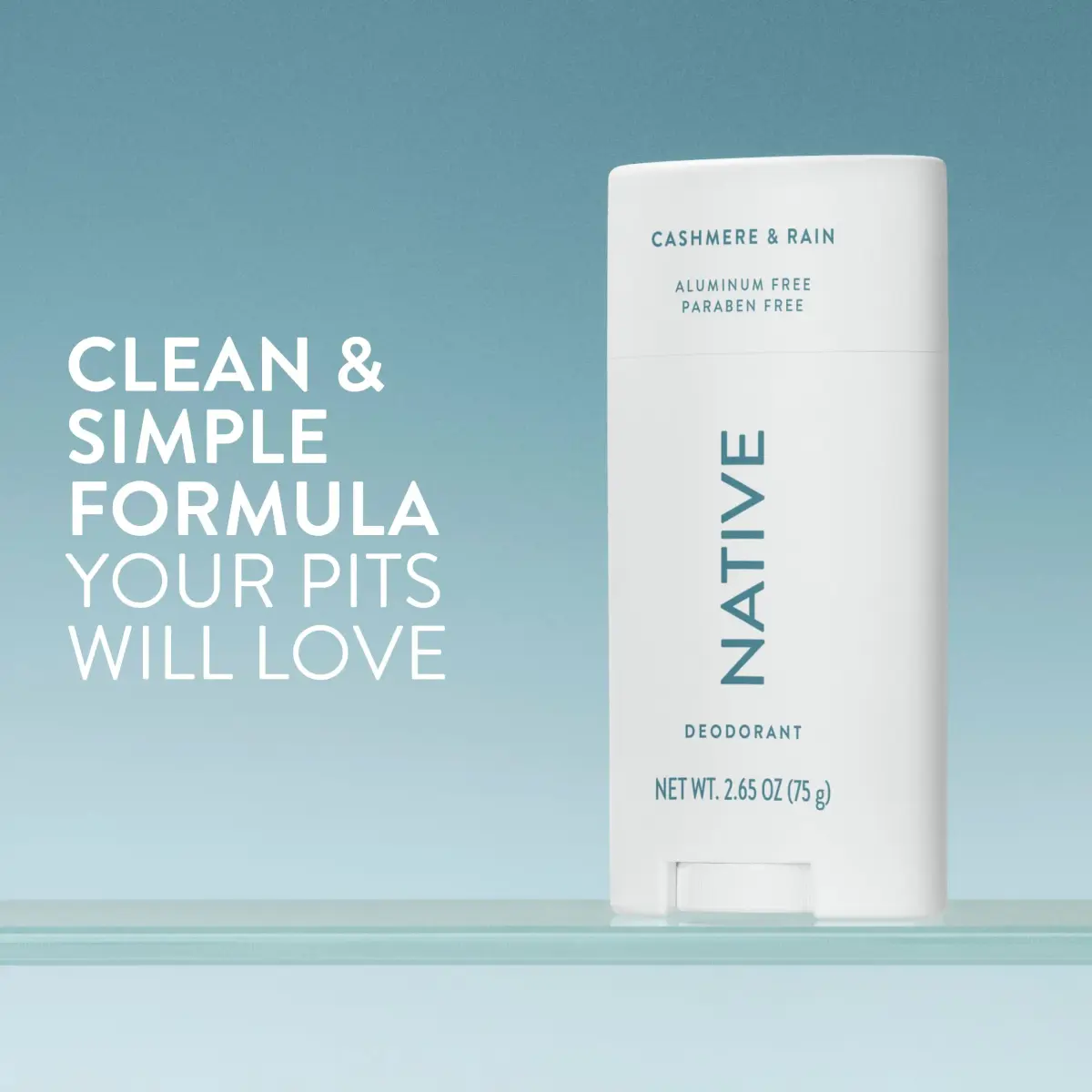 Native Cashmere & Rain Deodorant 78ml (2.65 oz) | 72-Hour Odor Control - view 2