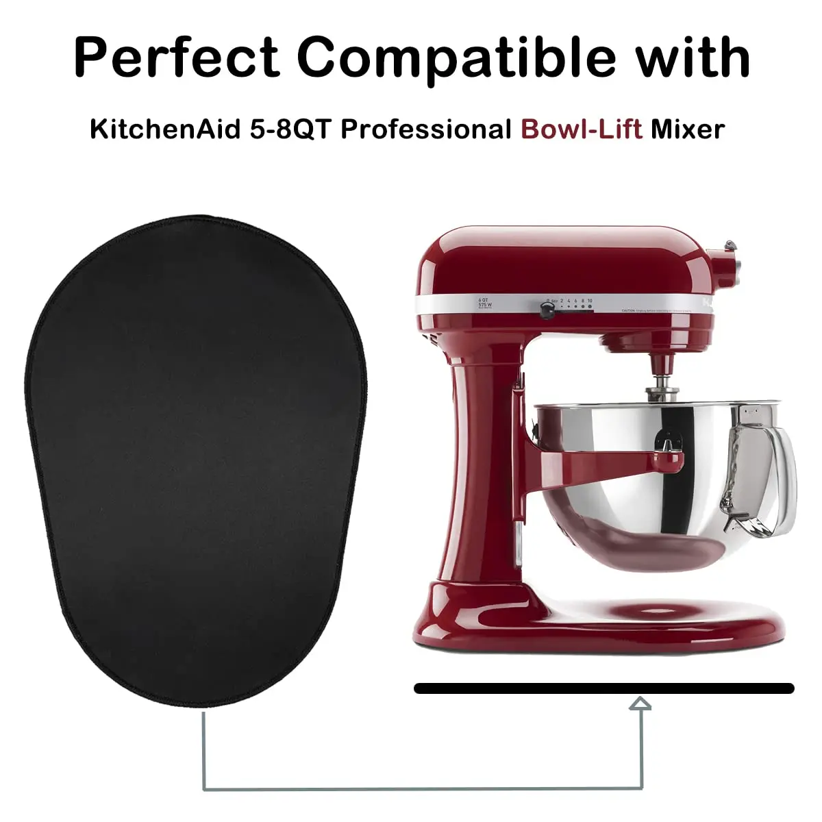 Oudizz Mixer Mover Kitchen Assistant Countertop Slip Mat 37cm x 25.5cm | Compatible with KitchenAid 5–8 Qt - view 2