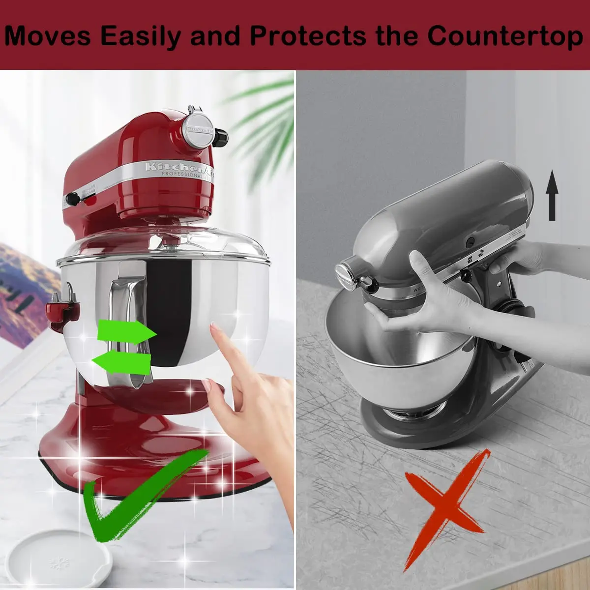 Oudizz Mixer Mover Kitchen Assistant Countertop Slip Mat 37cm x 25.5cm | Compatible with KitchenAid 5–8 Qt - view 3