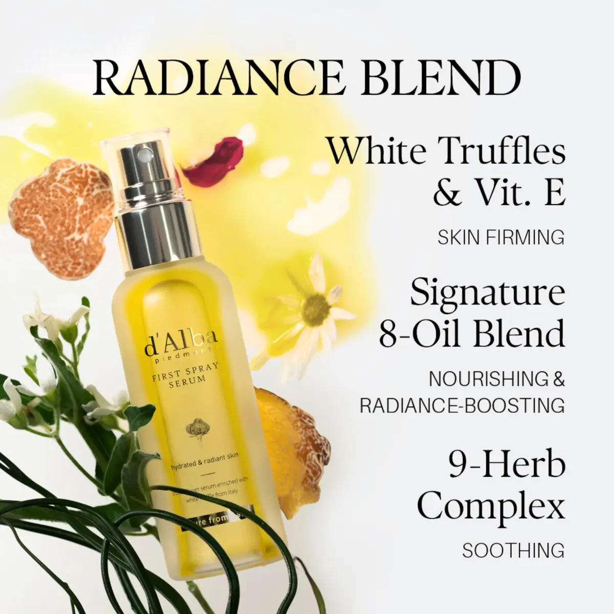 d'alba Piedmont Italian White Truffle First Spray Serum 100ml (3.38 Fl Oz) | Vegan Glow Mist for All Skin Types - view 7