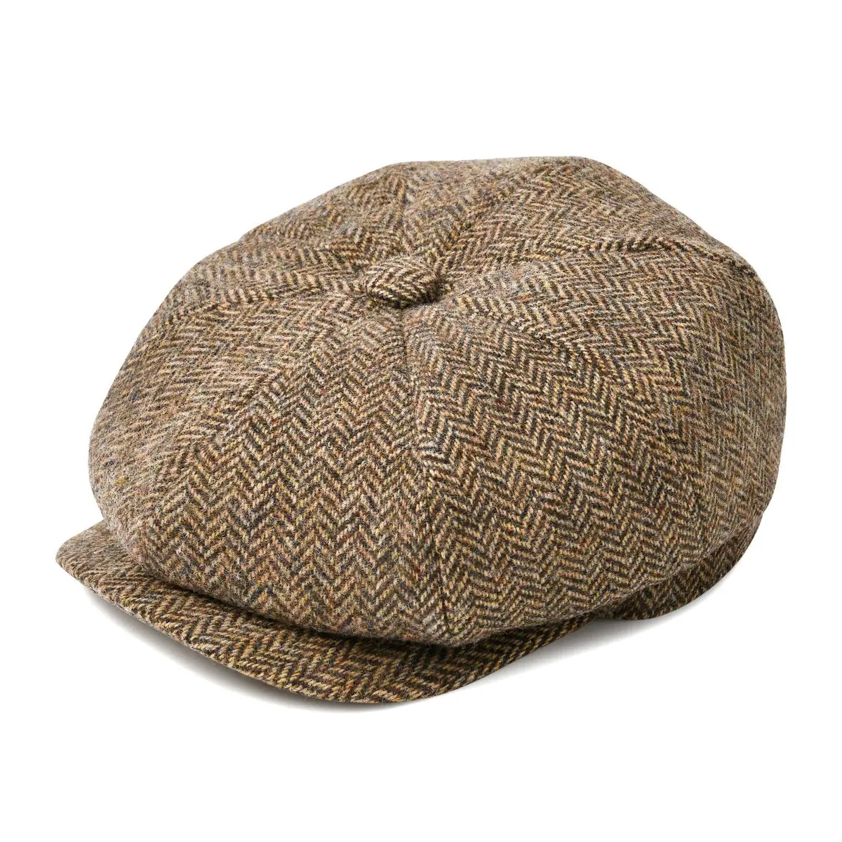 BOTVELA Wool Blend Newsboy Flat Cap 7 7/8 | Classic 8 Panel Tweed Hat for Men - main product image
