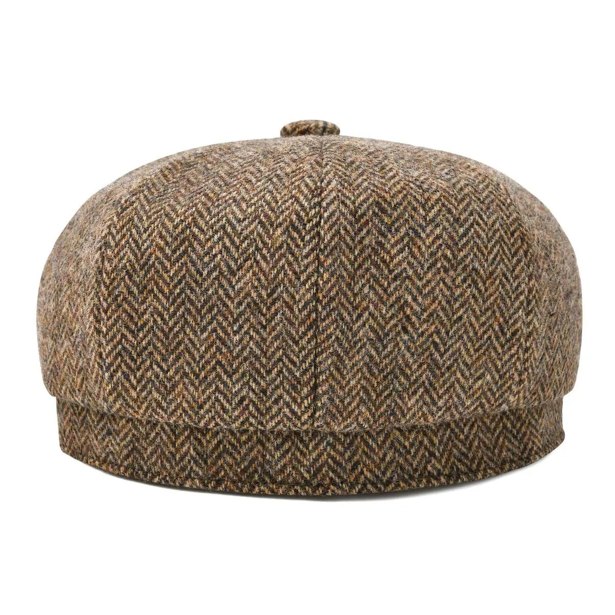 BOTVELA Wool Blend Newsboy Flat Cap 7 7/8 | Classic 8 Panel Tweed Hat for Men - view 4