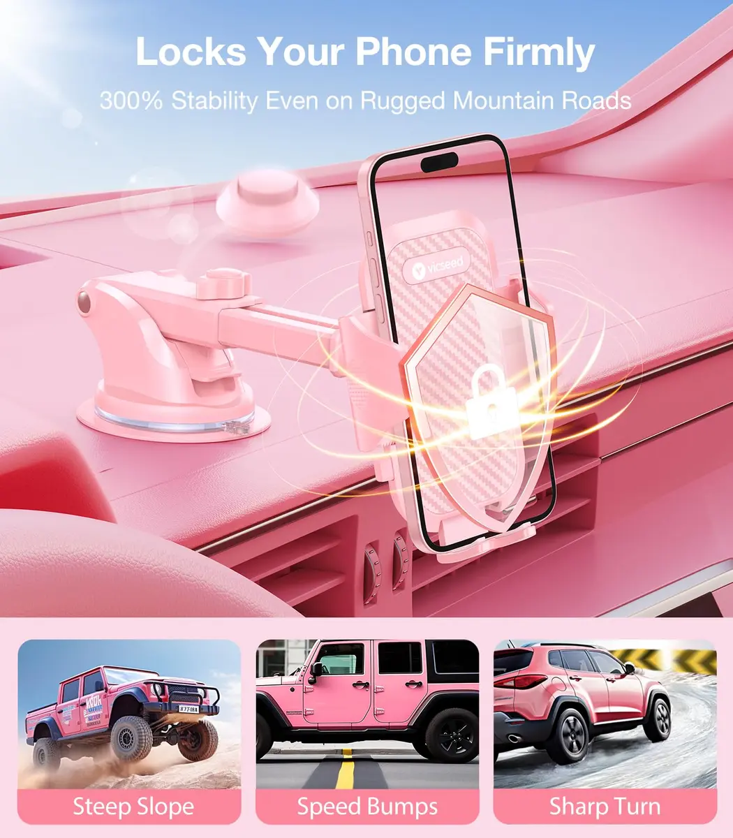 VICSEED Stable Car Phone Holder [Upgraded Strongest Suction, Won't Break] - view 4