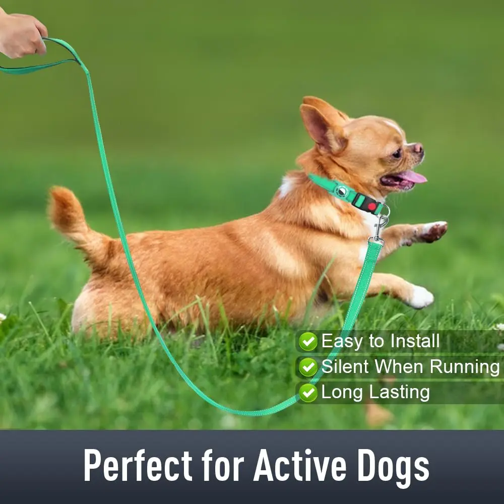 Erbine Reflective Dog Collar with AirTag Holder for Small Dogs, Teal (9"-15") - view 3