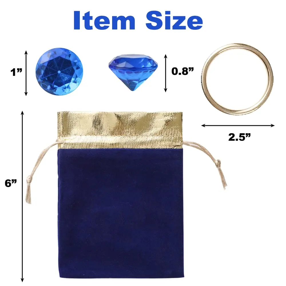 CORODER Blue Hedgehog Bag Include Acrylic Gems & Gold Rings | Kids Party Favor (6 inch x 4.7 inch) - view 4
