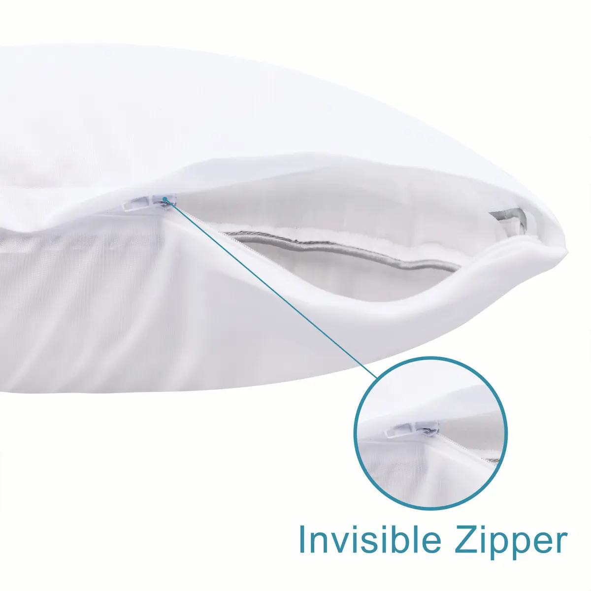 NTBAY Waterproof Standard Pillow Protectors | 4 Pack, White, Quiet TPU Layer, Zippered Fit (20 x 26 Inches) - view 7